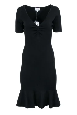 Milly - Black Knit Short Sleeve Dress Sz L