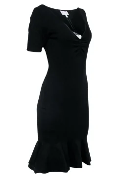 Milly - Black Knit Short Sleeve Dress Sz L