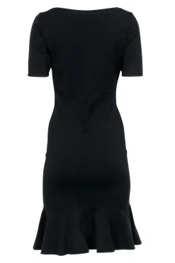 Milly - Black Knit Short Sleeve Dress Sz L