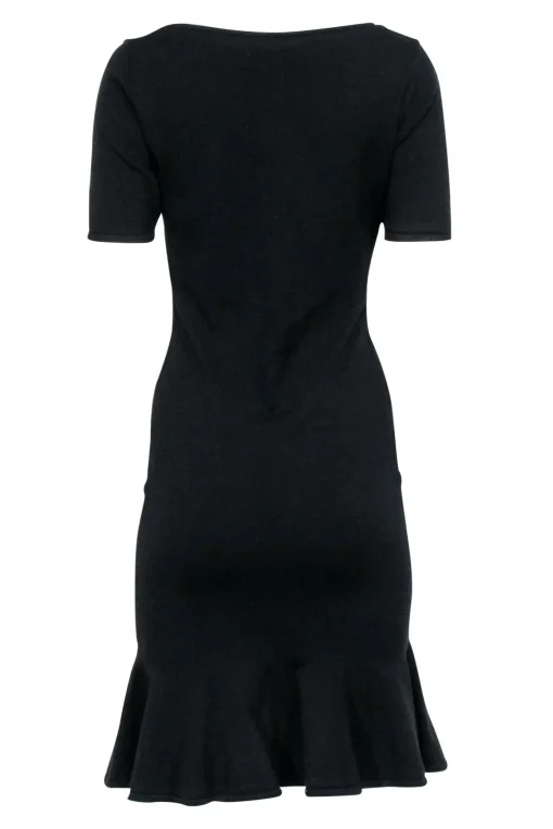 Milly - Black Knit Short Sleeve Dress Sz L