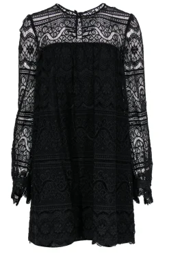 Milly - Black Lace Long Sleeve Shift Dress Sz 8