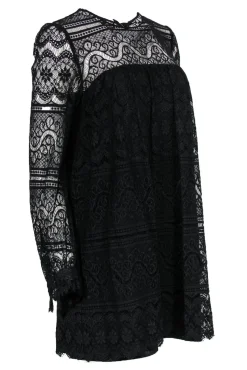Milly - Black Lace Long Sleeve Shift Dress Sz 8