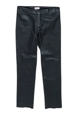 Milly - Black Leather Straight-Leg Pants Sz 4