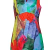 Milly - Blue, Green, Yellow & Red Paint Stoke Pattern Sheath Dress Sz 12
