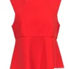 Milly - Bright Orange Mock Neck Tank w/ Peplum Design Sz 10