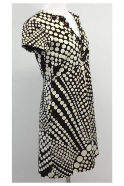 Milly - Brown & Cream Polka Dot Short Sleeve Dress Sz 6