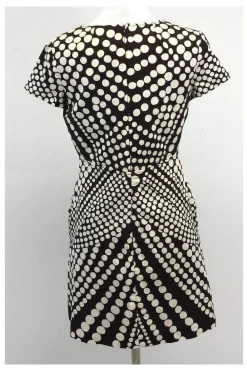 Milly - Brown & Cream Polka Dot Short Sleeve Dress Sz 6