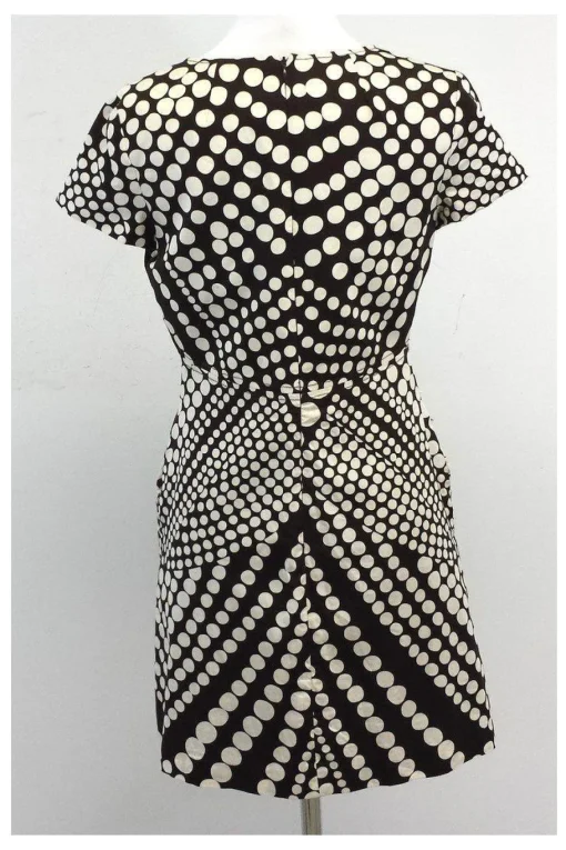 Milly - Brown & Cream Polka Dot Short Sleeve Dress Sz 6