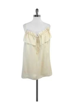 Milly - Champagne Ruffle Neckline Tunic Sz 2