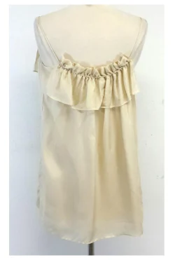 Milly - Champagne Ruffle Neckline Tunic Sz 2