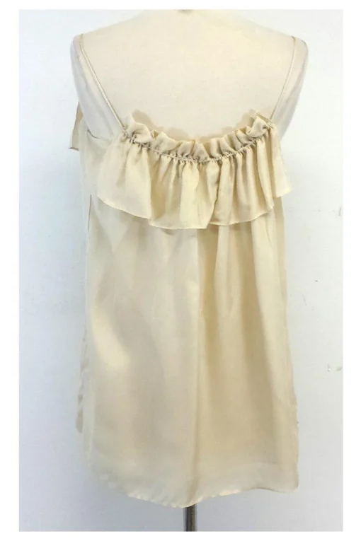 Milly - Champagne Ruffle Neckline Tunic Sz 2