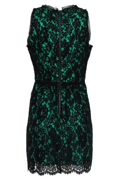 Milly - Green & Black Lace A-Line Dress Sz 10