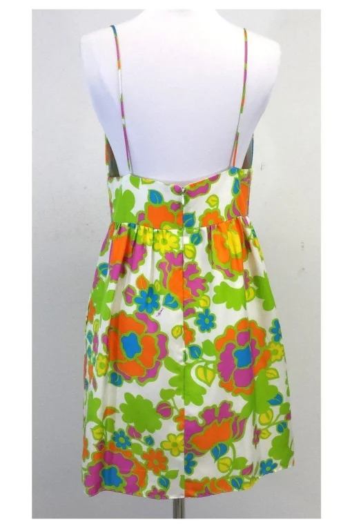 Milly - Multicolor Floral Silk Spaghetti Strap Dress Sz 8