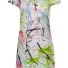 Milly - White & Multi-Scribbled Print Cotton Blend Sheath Dress Sz 6