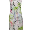 Milly - White & Multi-Scribbled Print Sleeveless Shift Dress Sz 8
