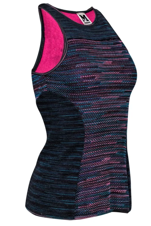 Missoni - Black & Multicolor Fitted Racer Tank Sz S