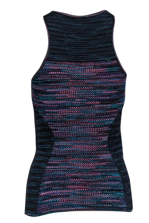 Missoni - Black & Multicolor Fitted Racer Tank Sz S