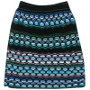 Missoni - Black, Blue & Pink Abstract Honeycomb Pattern Knit Skirt Sz 6