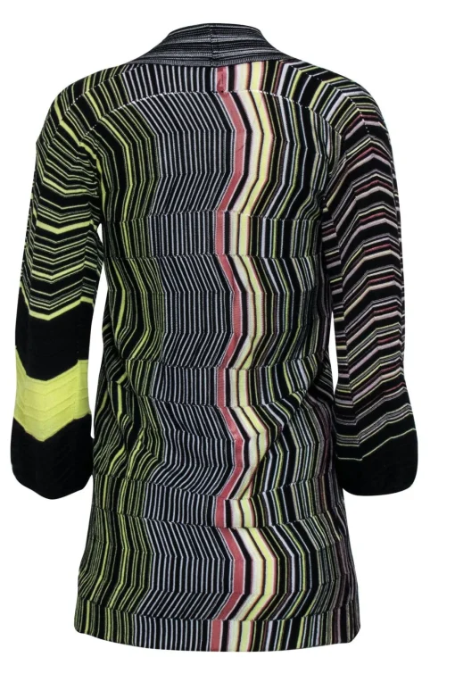Missoni - Black w/ Multicolor Stripe Open Front Cardigan Sz 2