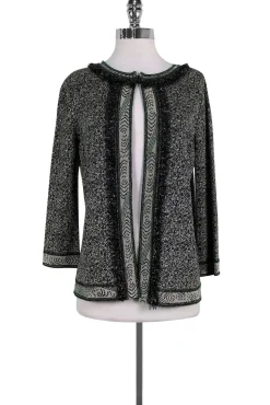 Missoni - Green Metallic Open Cardigan Sz 8