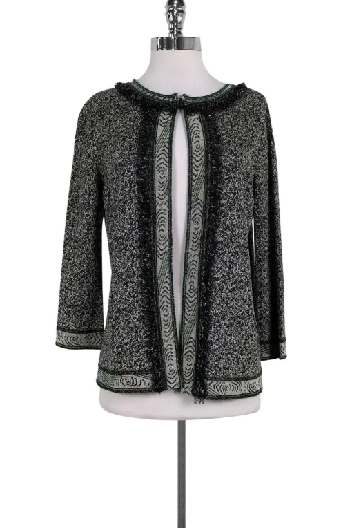 Missoni - Green Metallic Open Cardigan Sz 8
