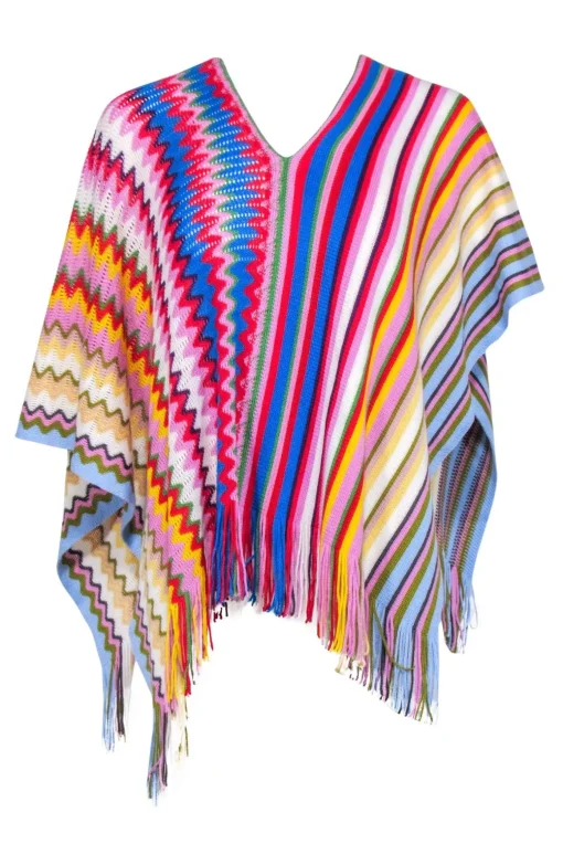 Missoni - Rainbow Multi color Poncho Sweater Sz One Size