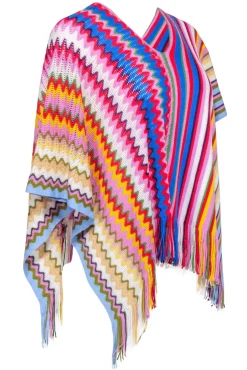 Missoni - Rainbow Multi color Poncho Sweater Sz One Size