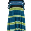 Missoni - Teal & Yellow Knit Sleeveless Dress w/ Black Trim Sz 0