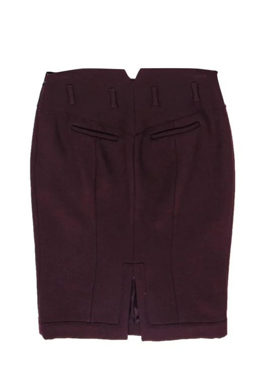 Miu Miu - Burgundy Wool Blend Pencil Skirt Sz 4