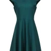 M.M.LaFleur - Green Wool Blend Cap Sleeve Dress Sz 8