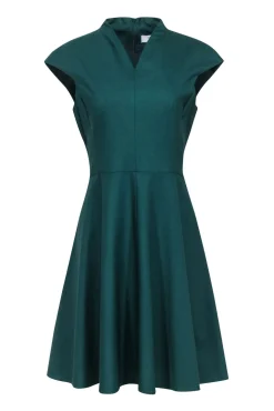 M.M.LaFleur - Green Wool Blend Cap Sleeve Dress Sz 8