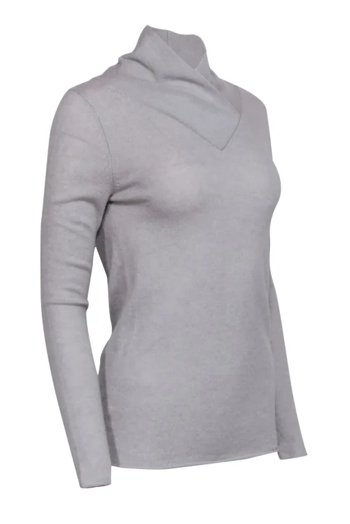M.M.LaFleur - Grey Wrap V-Neckline Cashmere Sweater Sz XS