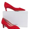 M.M.LaFleur - Red Suede Pointed Toe Kitten Heels Sz 6