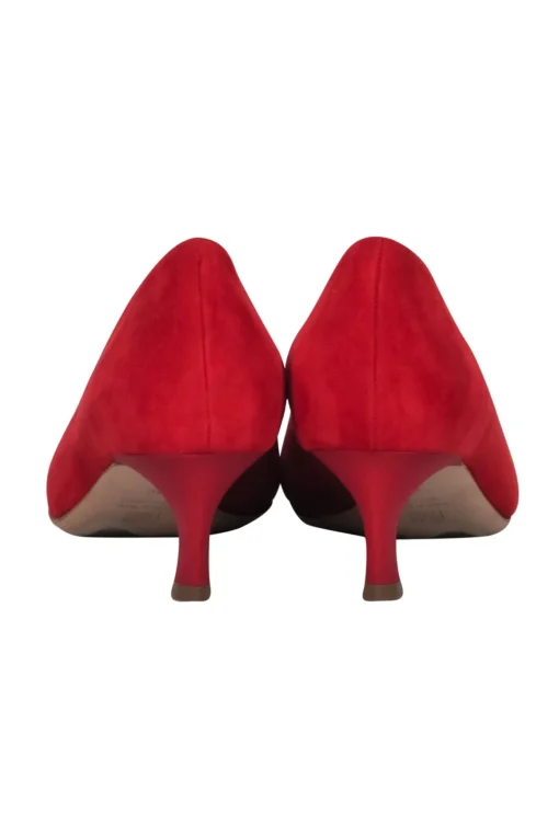 M.M.LaFleur - Red Suede Pointed Toe Kitten Heels Sz 6
