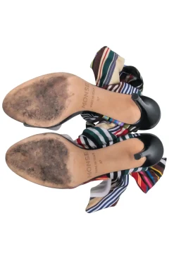 Monse - Multi Colored Ribbon Strap Heels Sz 7