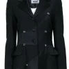 Moschino Cheap & Chic - Black Numbered Rhinestone Button-Front Blazer Sz 8