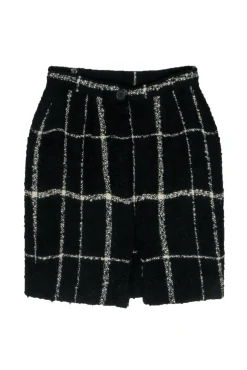 Moschino Cheap & Chic - Black & White Plaid Tweed Pencil Skirt Sz 6
