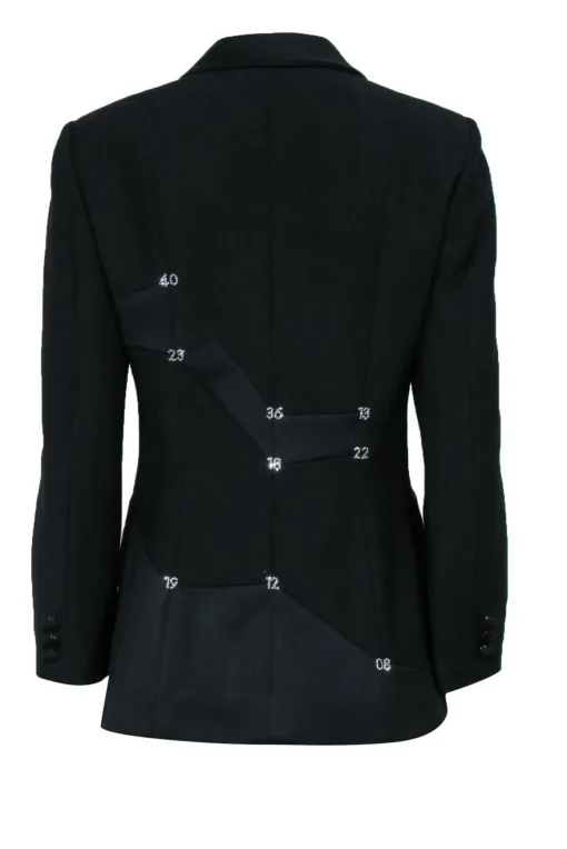 Moschino Cheap & Chic - Black Numbered Rhinestone Button-Front Blazer Sz 8