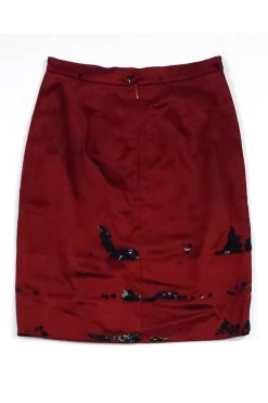 Moschino Cheap & Chic - Red Mesh Overlay Skirt Sz 8
