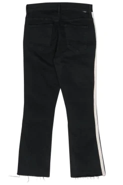 MOTHER - Black Cropped Straight Leg Jeans w/ White Stripes Sz 28
