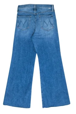 MOTHER - Medium Wash “Tomcat Roller Fray” Wide Leg Jeans w/ Raw Hem Sz 29