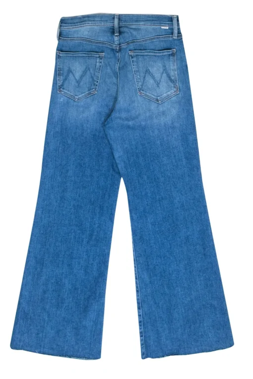 MOTHER - Medium Wash “Tomcat Roller Fray” Wide Leg Jeans w/ Raw Hem Sz 29