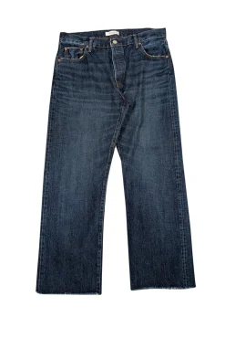 Moussy - Dark Wash Raw Hem Jeans w/ Back Panel Detail Sz 12
