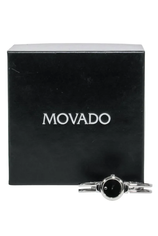 Movado - Silver Stainless Steel Watch w/ Black Dial