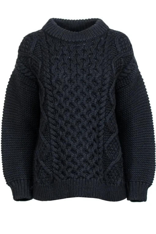 Mr. Mittens - Black Wool Chunky Knit Sweater Sz XS/S