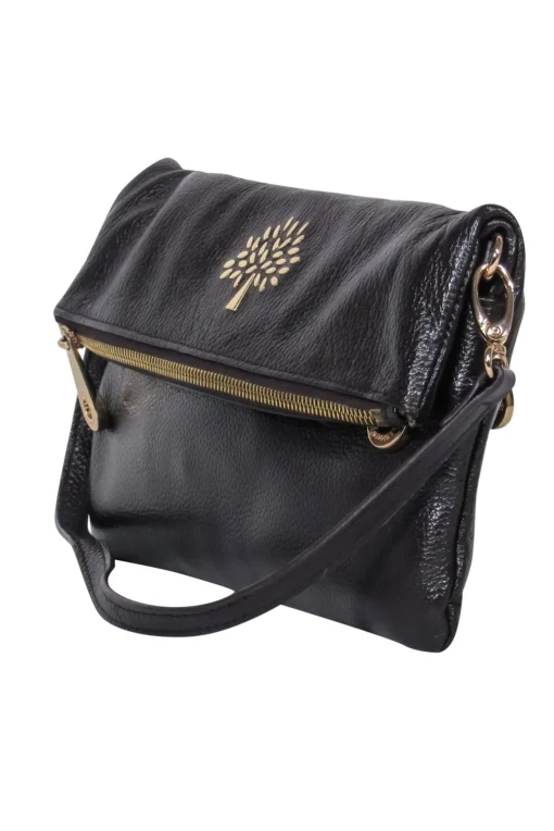 Mulberry - Dark Maroon Shiny Leather Convertible Shoulder Bag & Crossbody