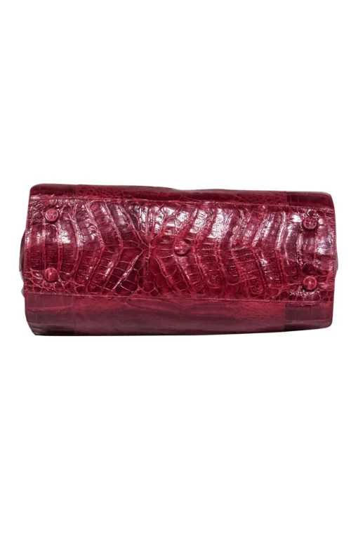 Nancy Gonzalez - Red Croc Leather Structured Handbag