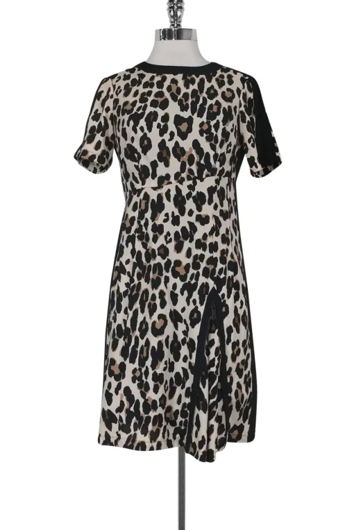 Nanette Lepore - Animal Print Dress w/ Zipper Hem Sz 2