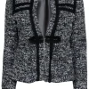 Nanette Lepore - Black & Grey Boucle Tweed Blazer w/ Black Rope Trim Sz 6