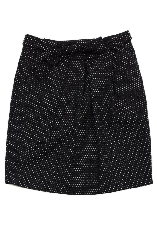 Nanette Lepore - Black & Tan Dot Wool Skirt Sz 4